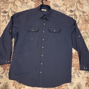LL Bean 90's Outdoor Blue Checkered Shirt - Men's XL
